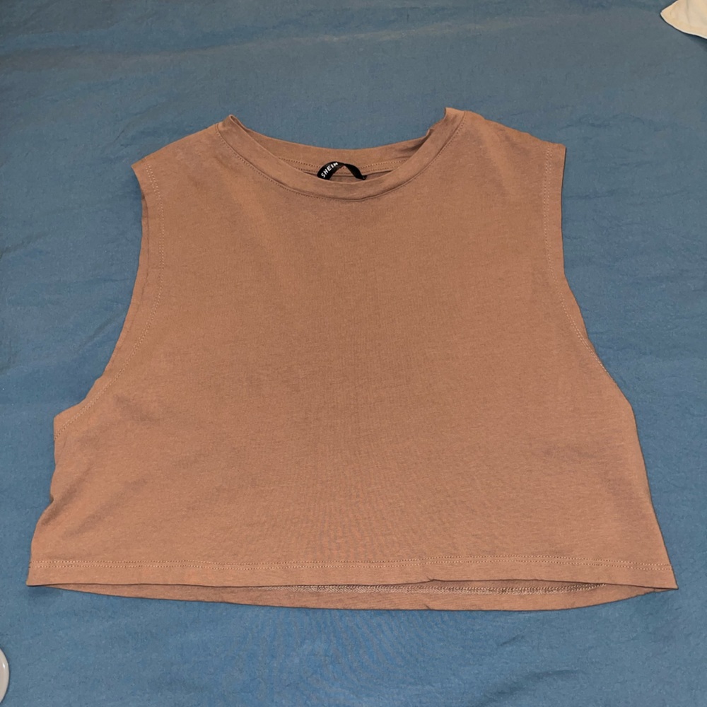 Round Neck Solid Tank Crop Top